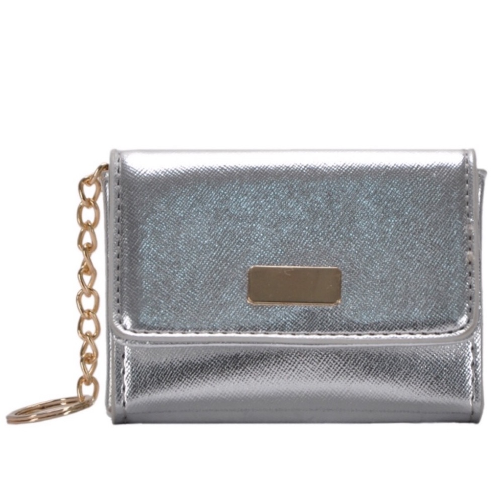 Metallic Card Holder Keychain